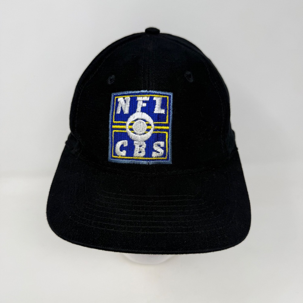 Vintage Logo 7 NFL CBS Sports Hat Black Adjustable Strapback Cap One Size